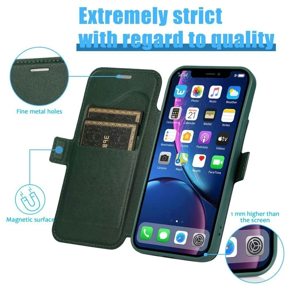 Card-Slot Phone Case With Slide Camera Cover For iPhone 6/7/8/11/12/13