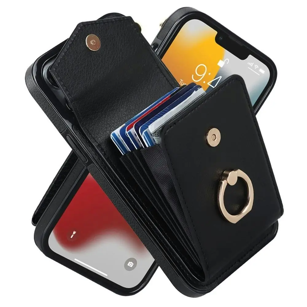 iPhone Wallet With Card Holder and 360¡ãRotation Finger Ring for iphone