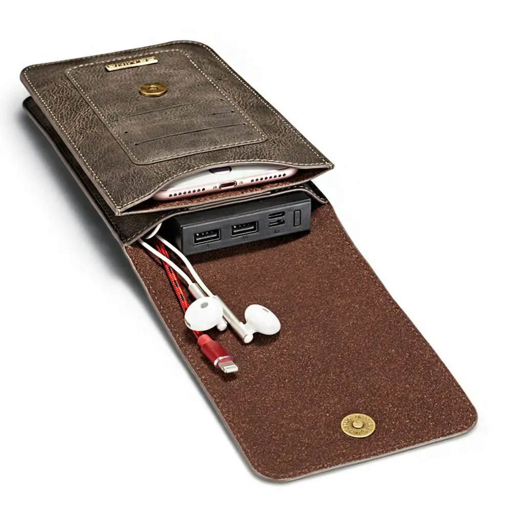 6.5 inch Leather Holster Case Belt Mobile Phone Pouch for Samsung and iphone