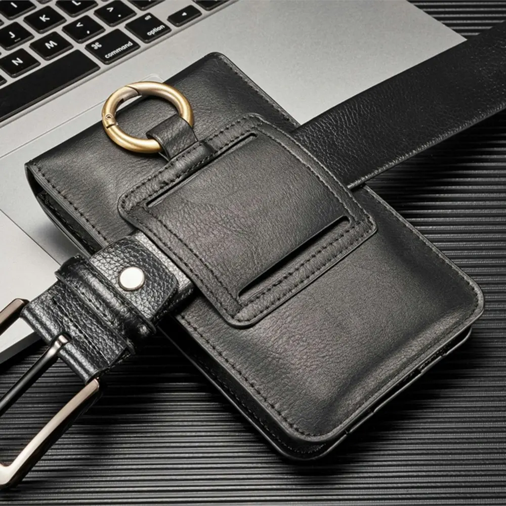 6.5 inch Leather Holster Case Belt Mobile Phone Pouch for Samsung and iphone