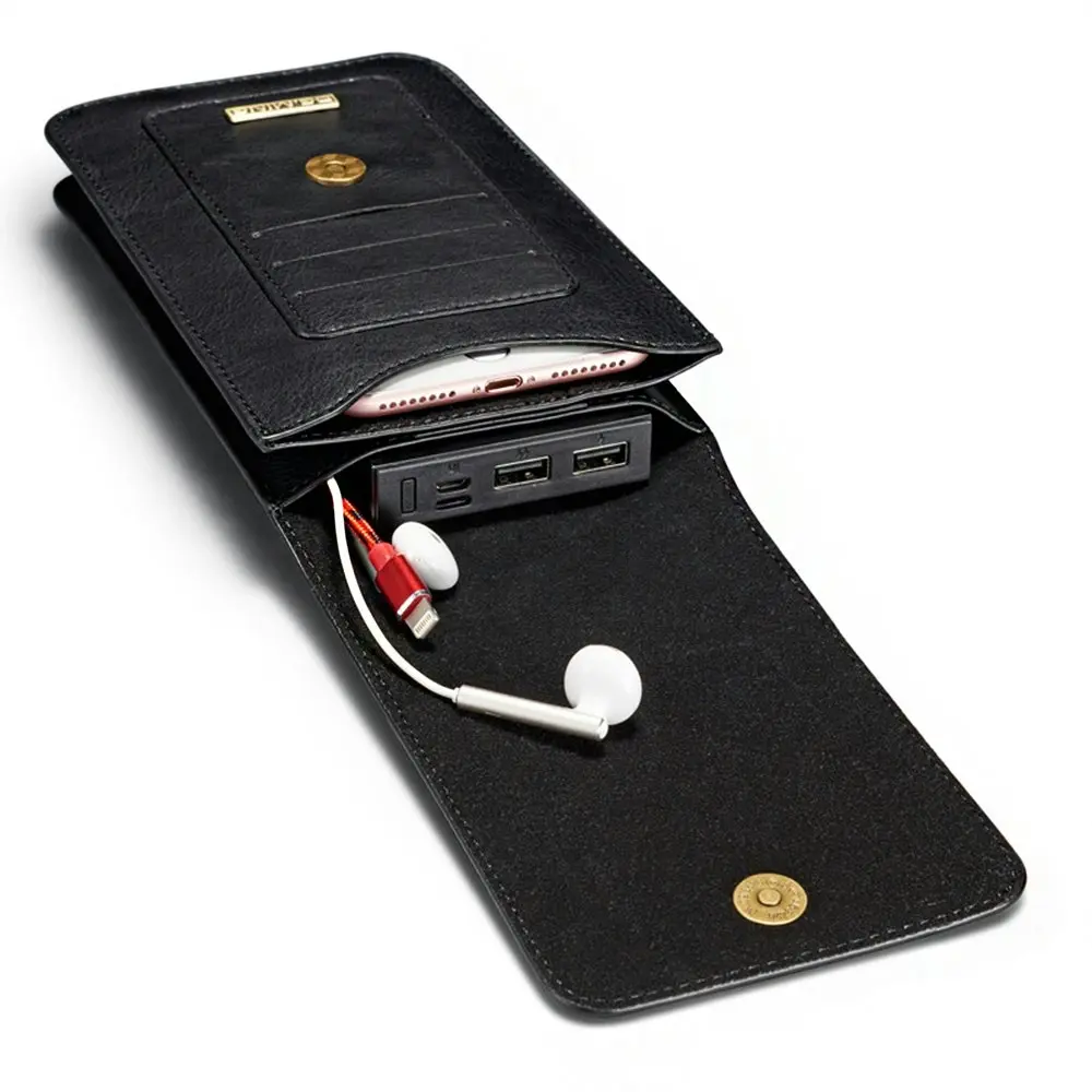 6.5 inch Leather Holster Case Belt Mobile Phone Pouch for Samsung and iphone