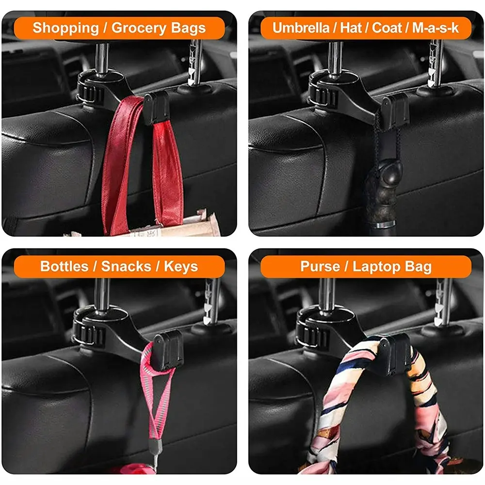 2pcs Car multi-function mobile phone holder rear headrest hook