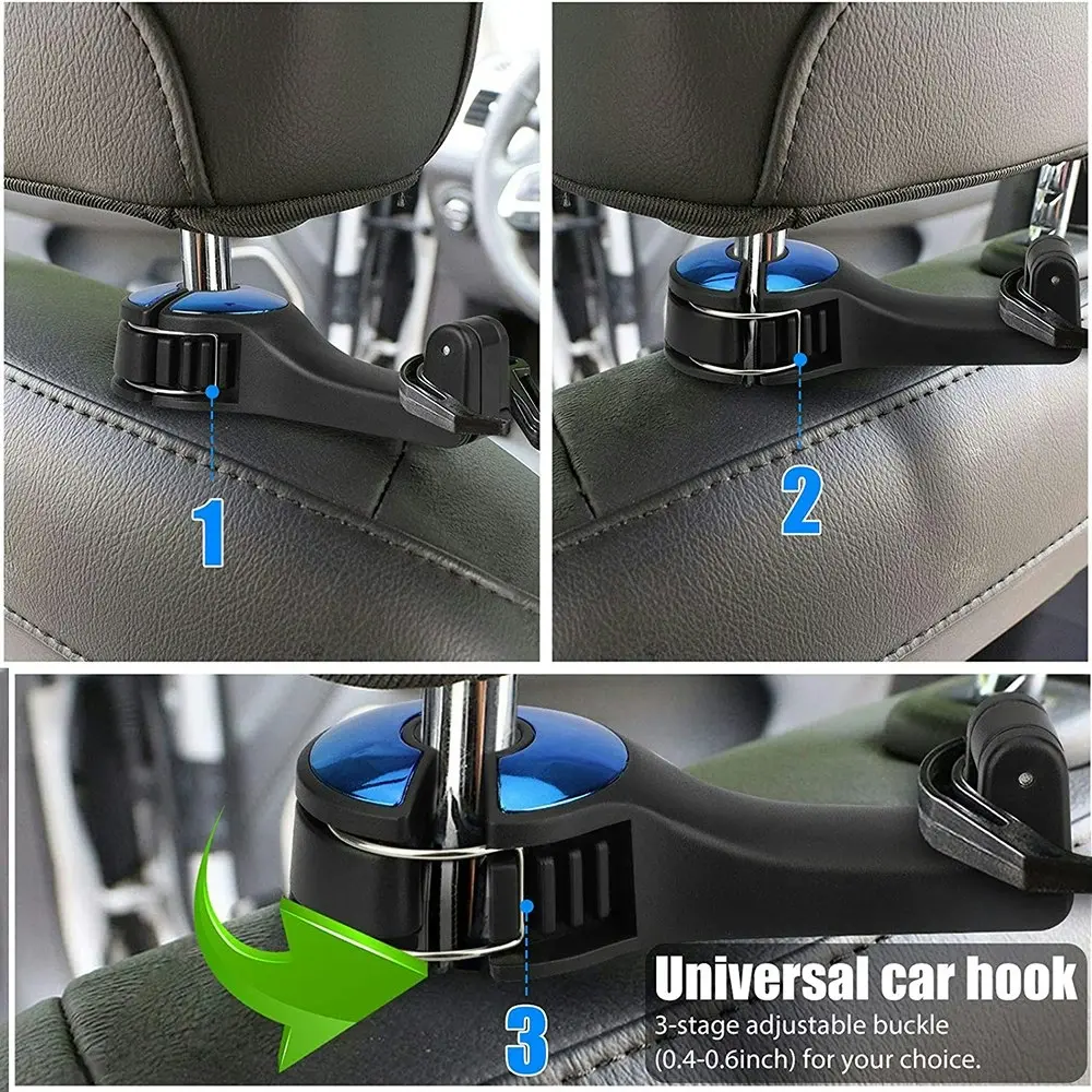 2pcs Car multi-function mobile phone holder rear headrest hook