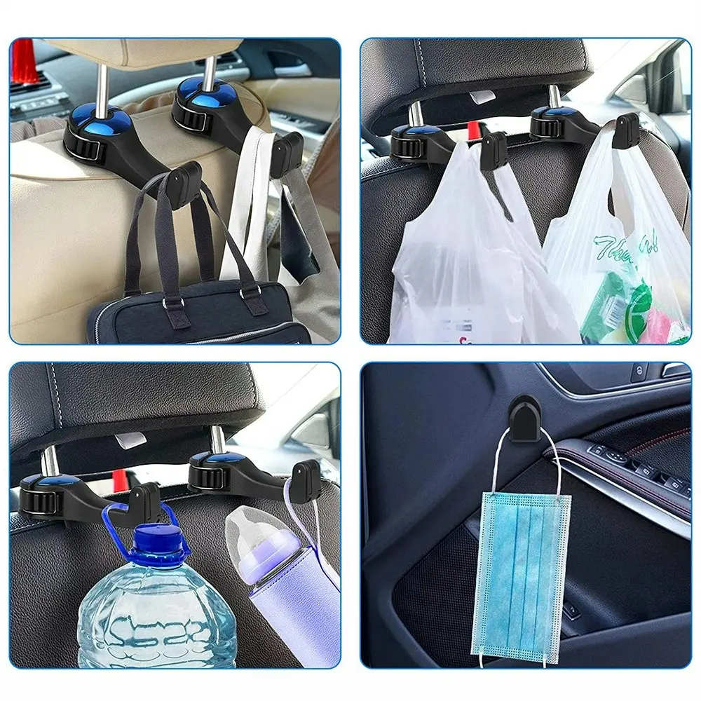 2pcs Car multi-function mobile phone holder rear headrest hook