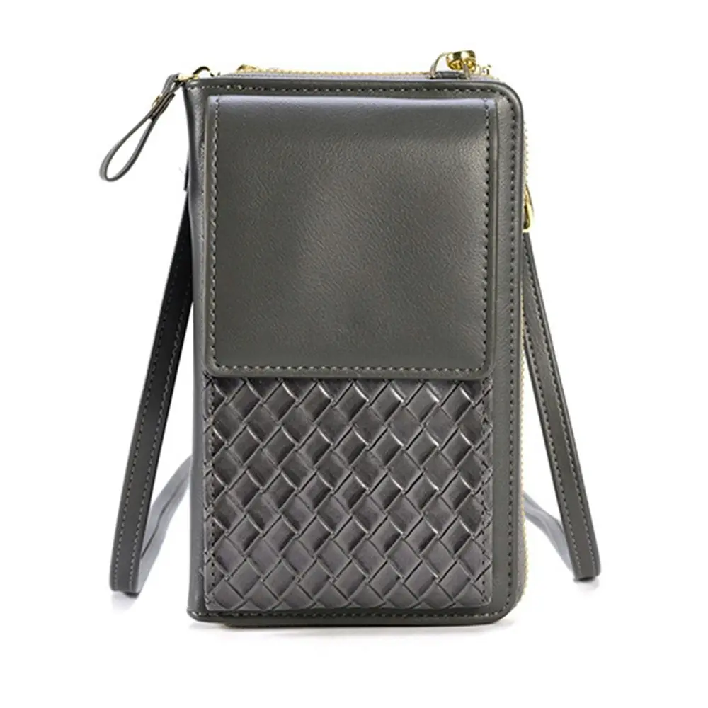 Woven leather bag crossbody phone bag for women