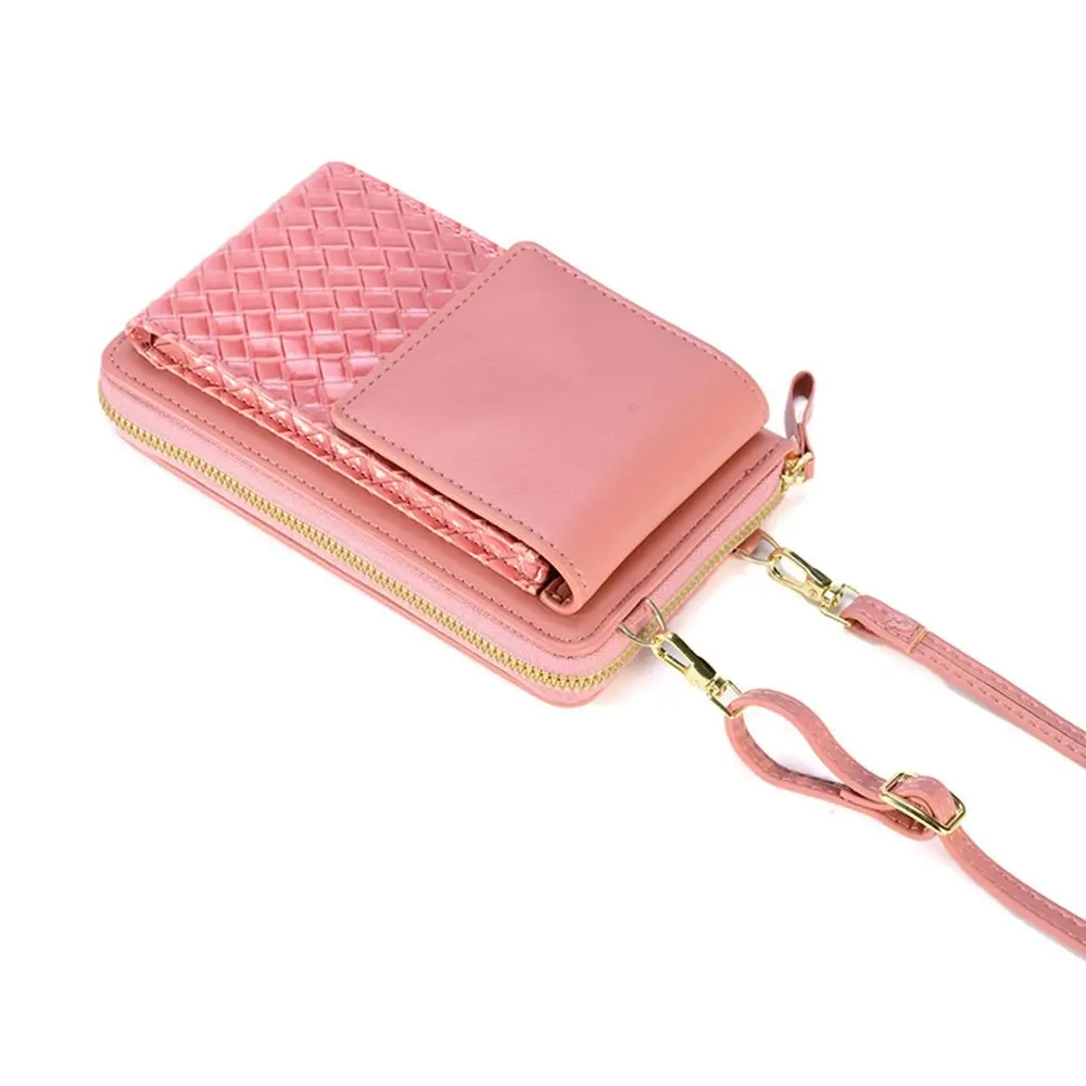 Woven leather bag crossbody phone bag for women