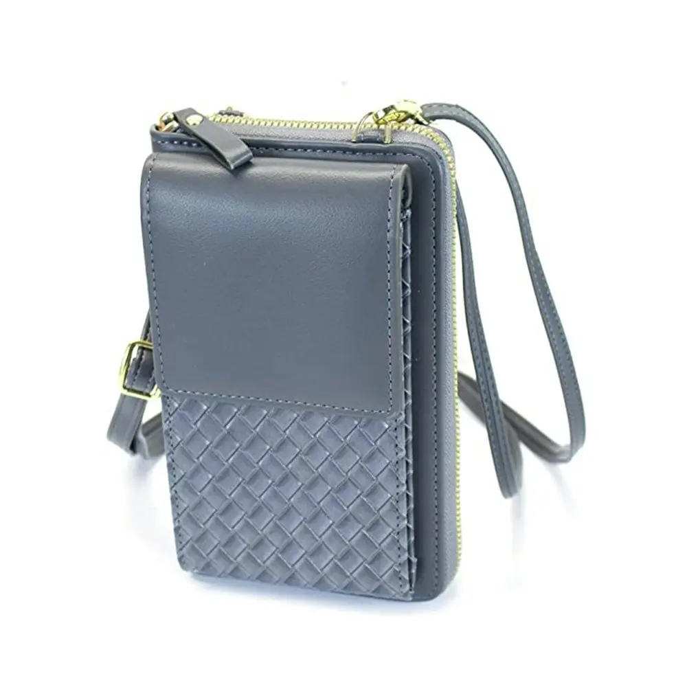 Woven leather bag crossbody phone bag for women