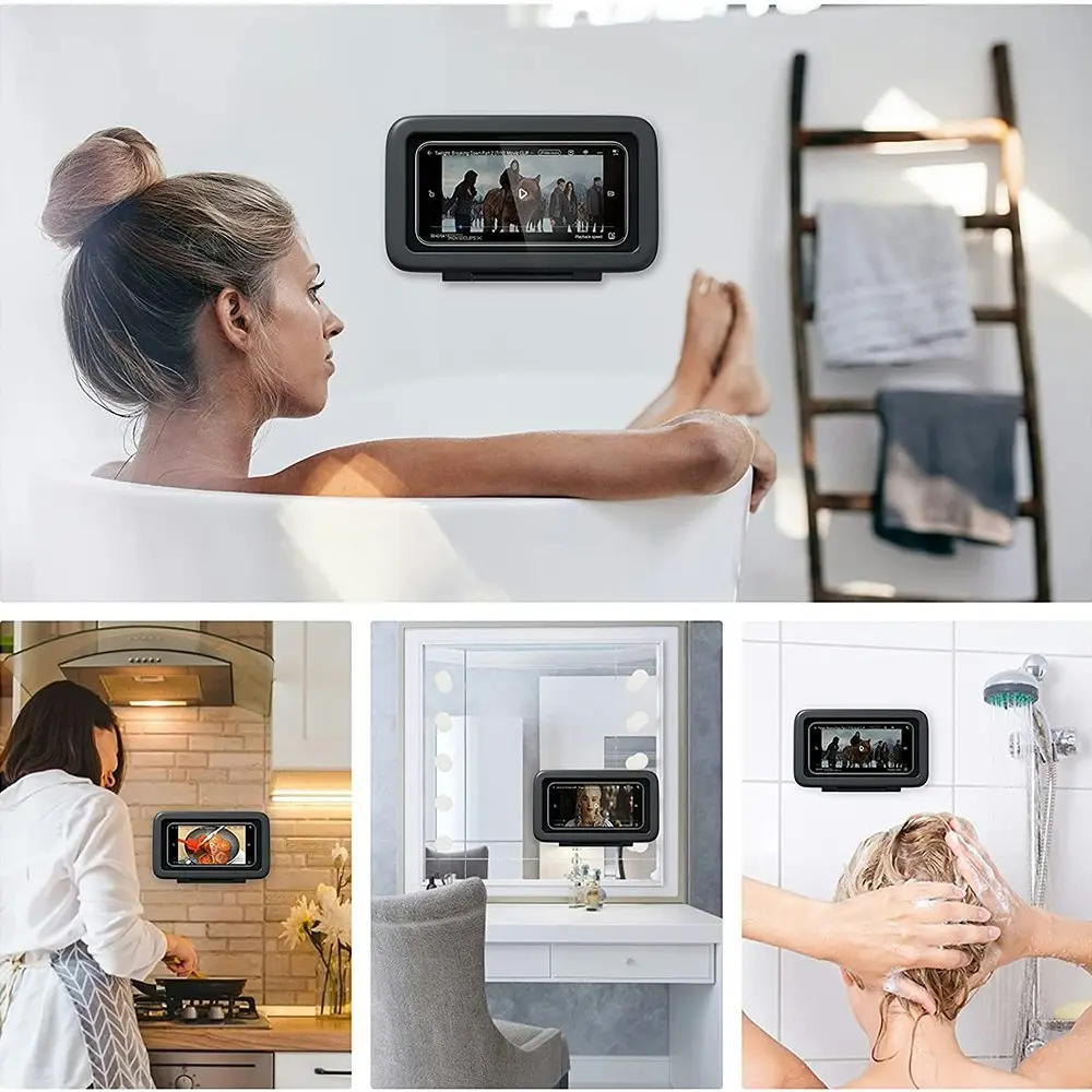 360Waterproof Rotation Shower Phone Holder Wall Mount Shower Phone Case