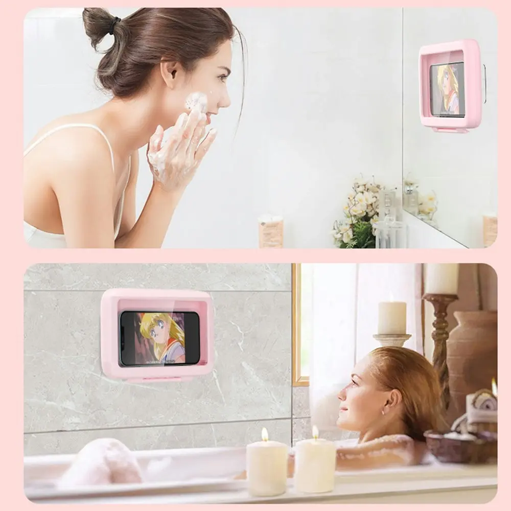 360Waterproof Rotation Shower Phone Holder Wall Mount Shower Phone Case