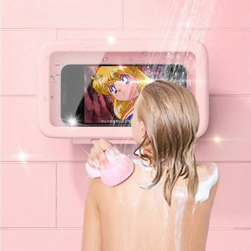 360Waterproof Rotation Shower Phone Holder Wall Mount Shower Phone Case