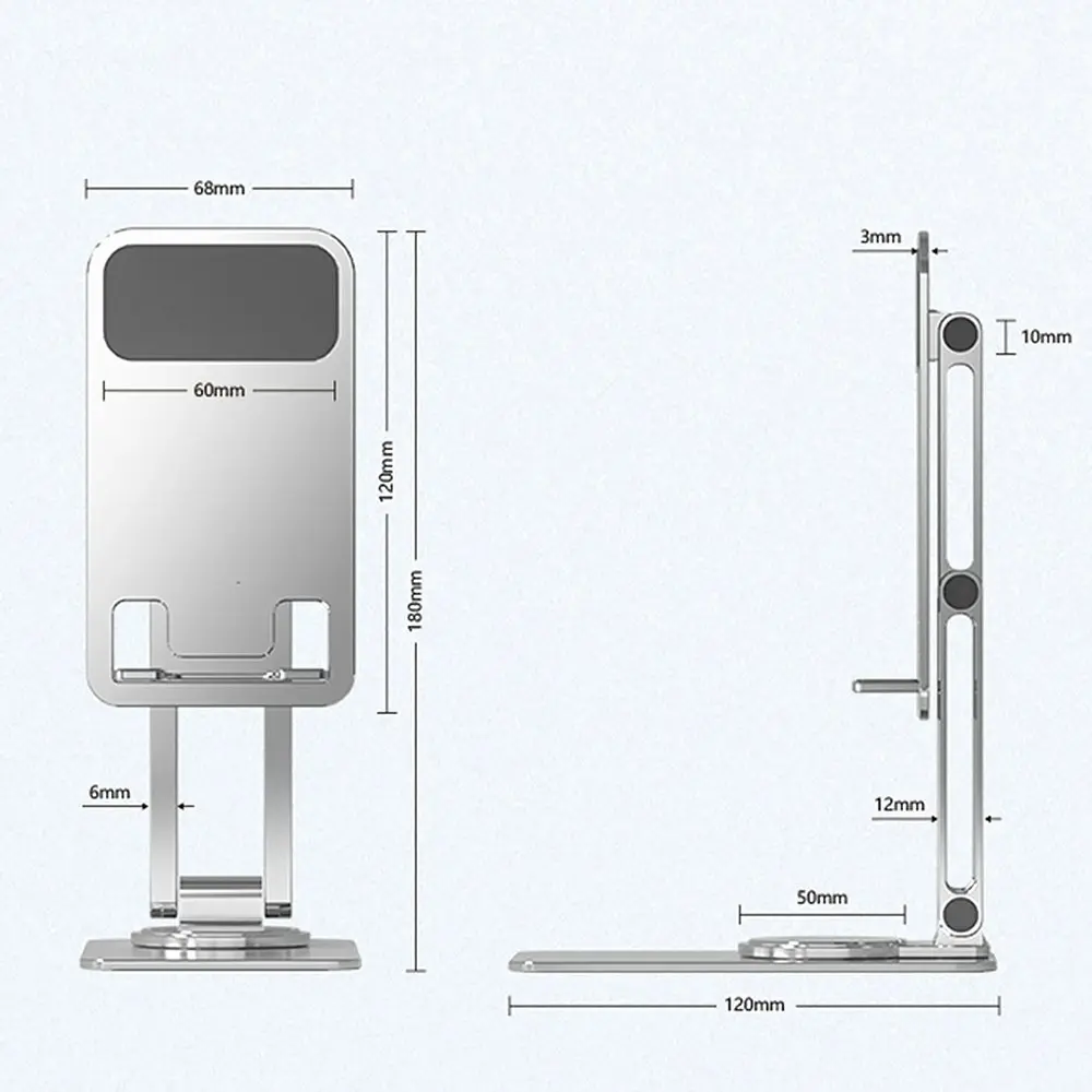 iPad Stand 360°Rotating Desktop Stand Foldable Aluminum Alloy Phone Holder