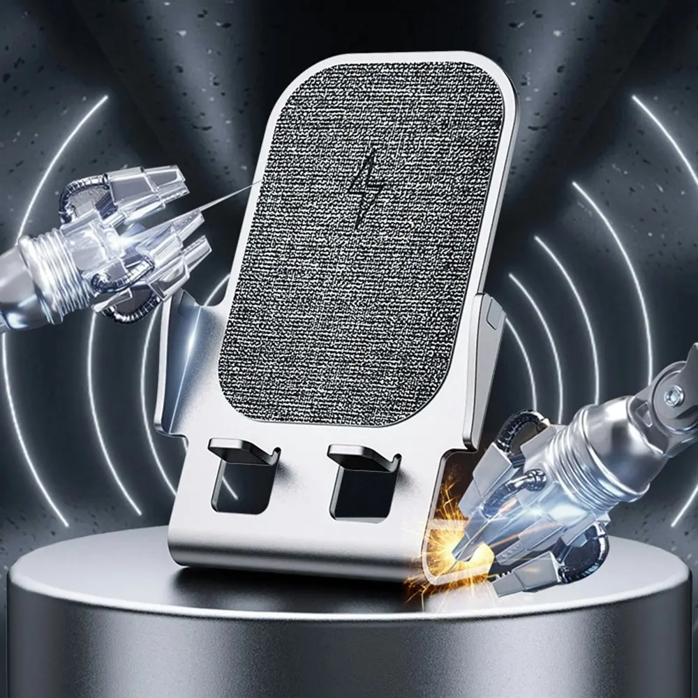 15W Fast Wireless Charger Ultra-Thin Aluminum Alloy Cell Phone Stand