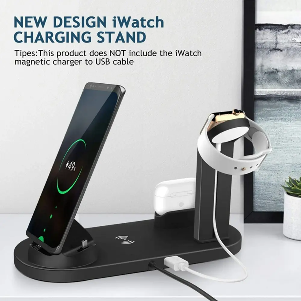 3 in 1 Wireless Charger Dock Charging Station For Apple Watch iPhone 15 14 13 12 11 XS 8+