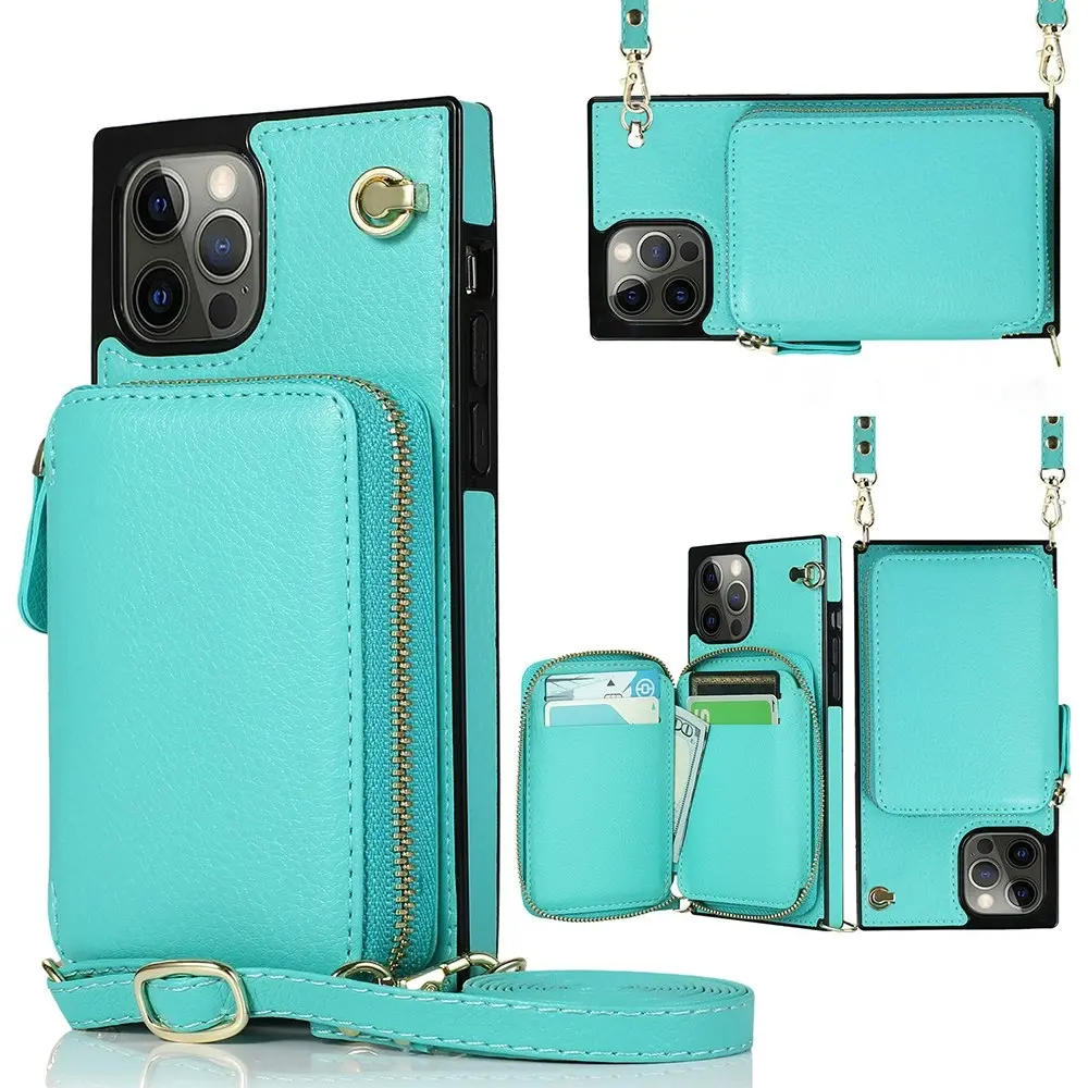 Crossbody Zipper Wallet Phone Case For iPhone 12 Pro max