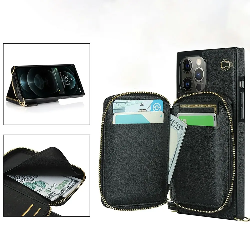 Crossbody Zipper Wallet Phone Case For iPhone 12 Pro max