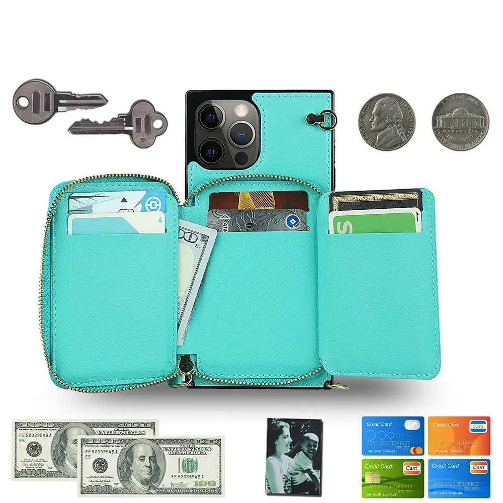 Crossbody Zipper Wallet Phone Case For iPhone 12 Pro max