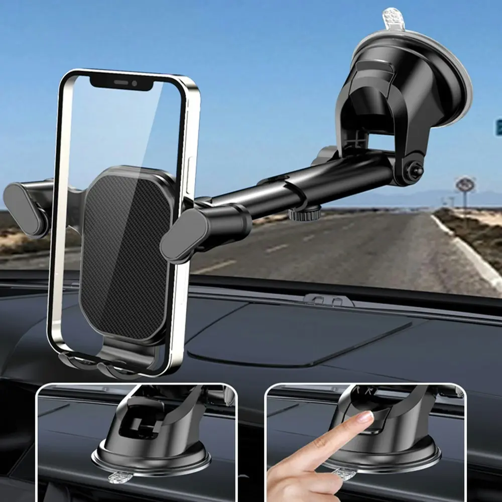 2-in-1 Air Outlet Sucker Car Phone Holder Flexible Mobile Cell Stand