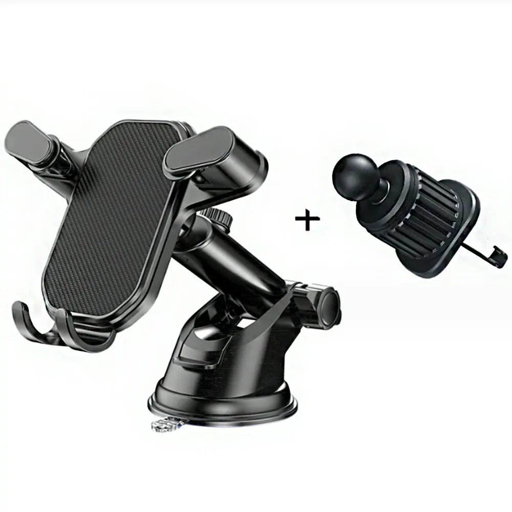 2-in-1 Air Outlet Sucker Car Phone Holder Flexible Mobile Cell Stand