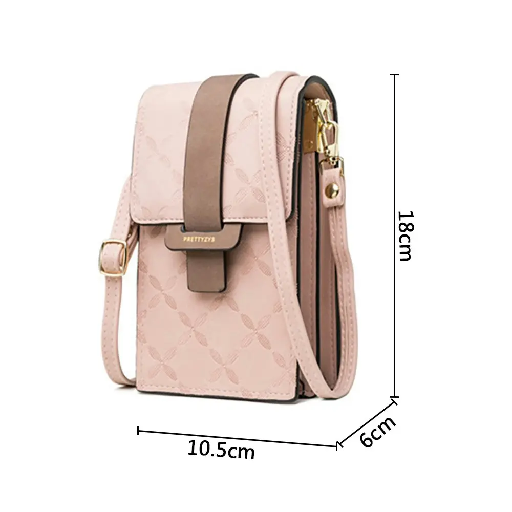 Plaid Print Messenger Bags Woman Crossbody Bags PU Leather Shoulder Phone Bag