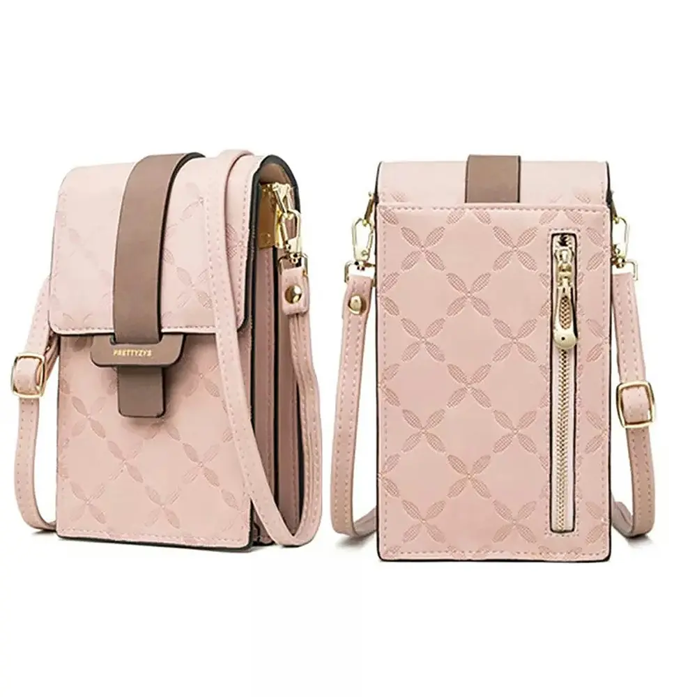 Plaid Print Messenger Bags Woman Crossbody Bags PU Leather Shoulder Phone Bag