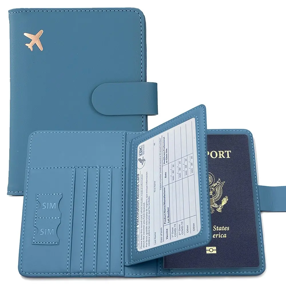 Passport Cover PU Leather Man Women Travel Passport Holder Credit Card Case