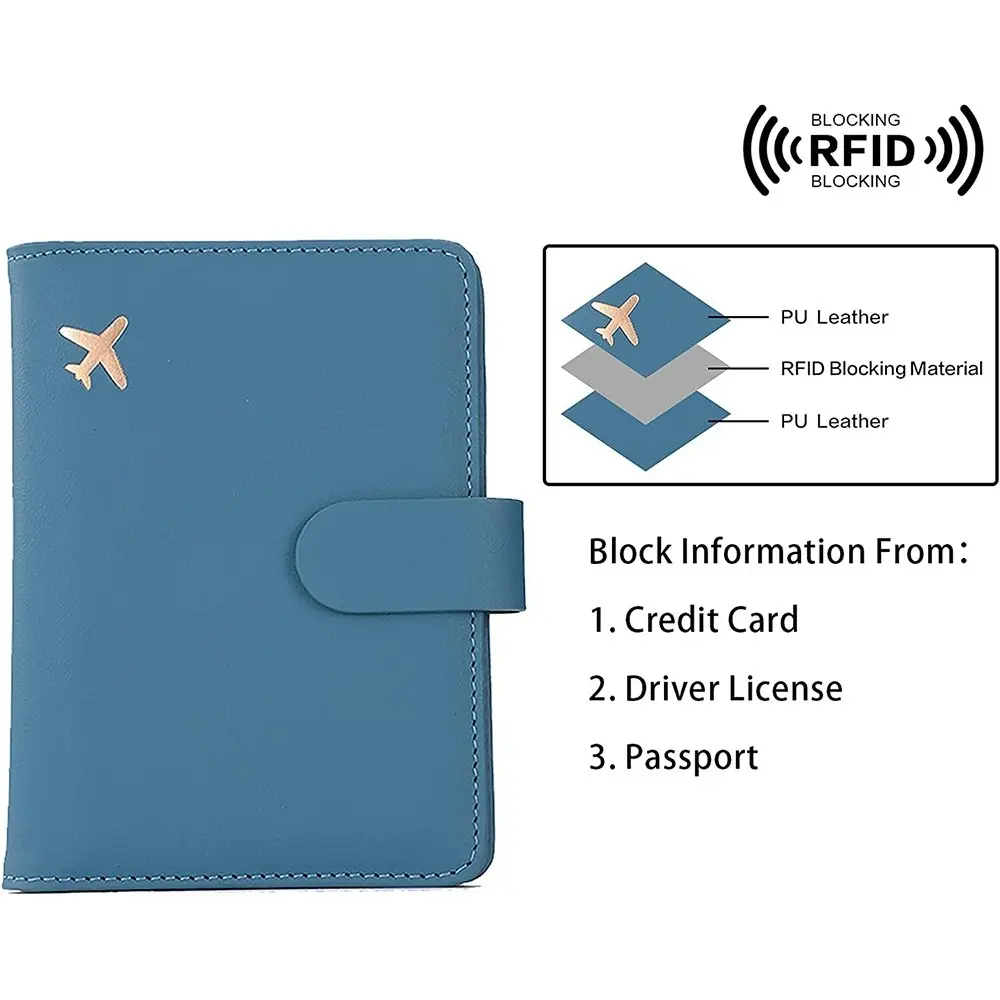 Passport Cover PU Leather Man Women Travel Passport Holder Credit Card Case