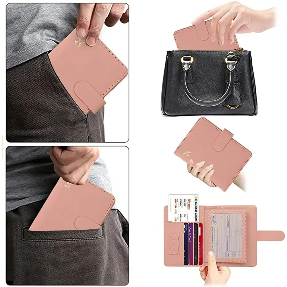 Passport Cover PU Leather Man Women Travel Passport Holder Credit Card Case