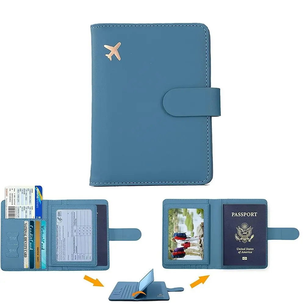 Passport Cover PU Leather Man Women Travel Passport Holder Credit Card Case