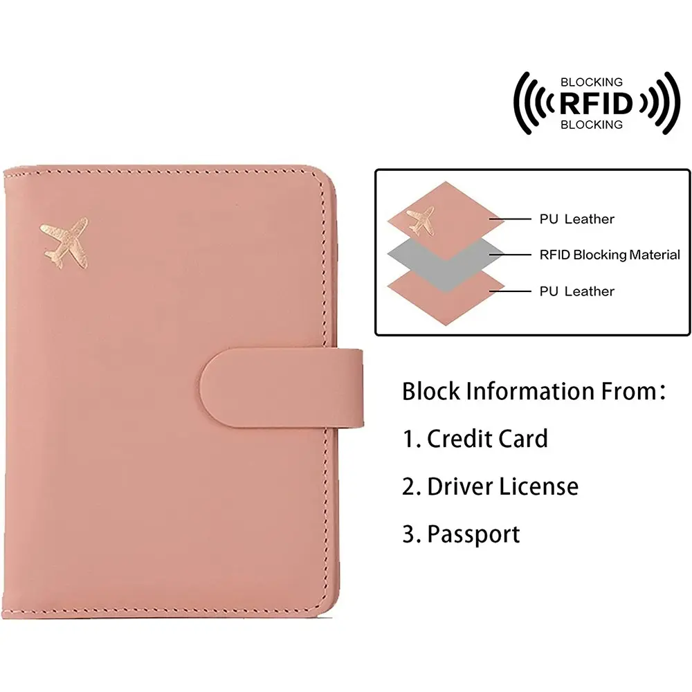 Passport Cover PU Leather Man Women Travel Passport Holder Credit Card Case