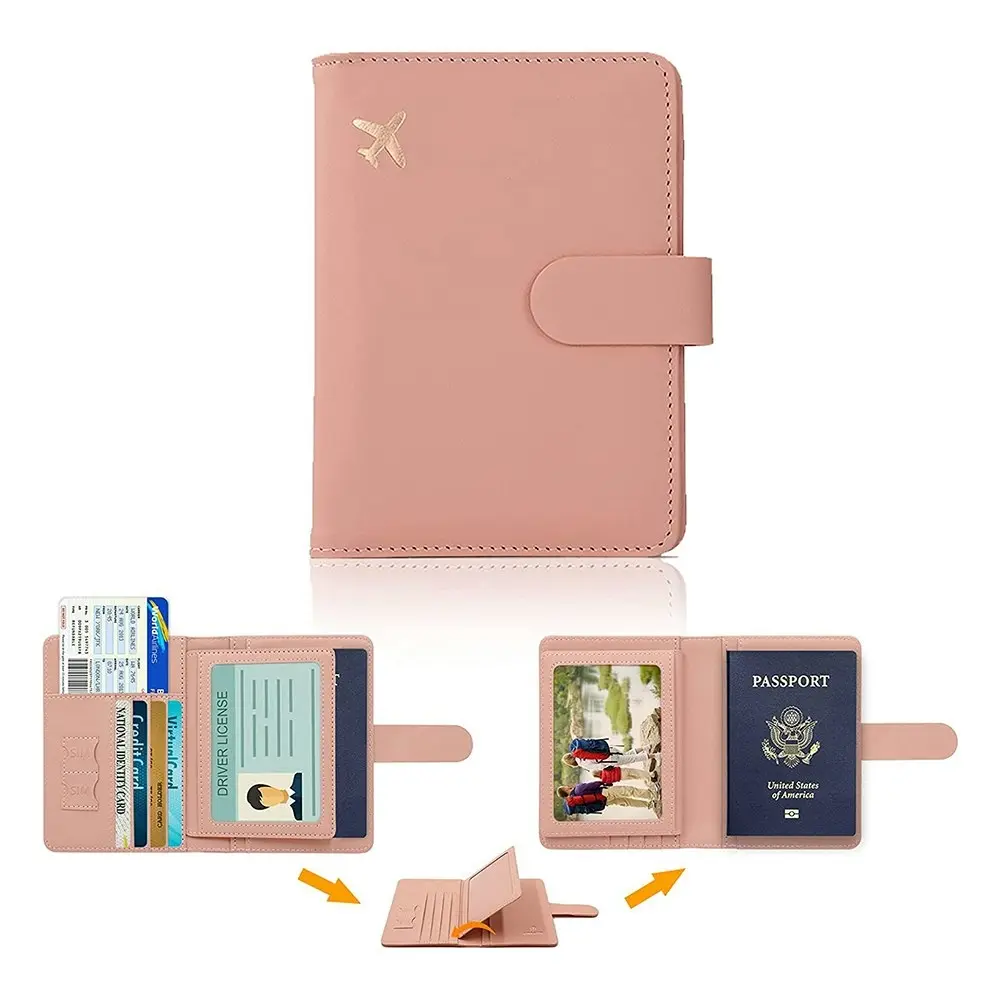 Passport Cover PU Leather Man Women Travel Passport Holder Credit Card Case