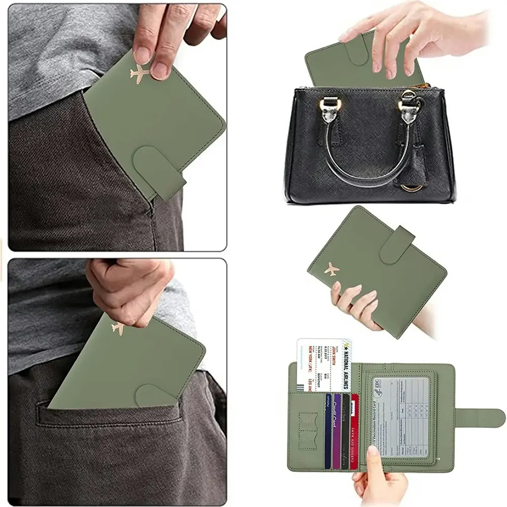 Passport Cover PU Leather Man Women Travel Passport Holder Credit Card Case