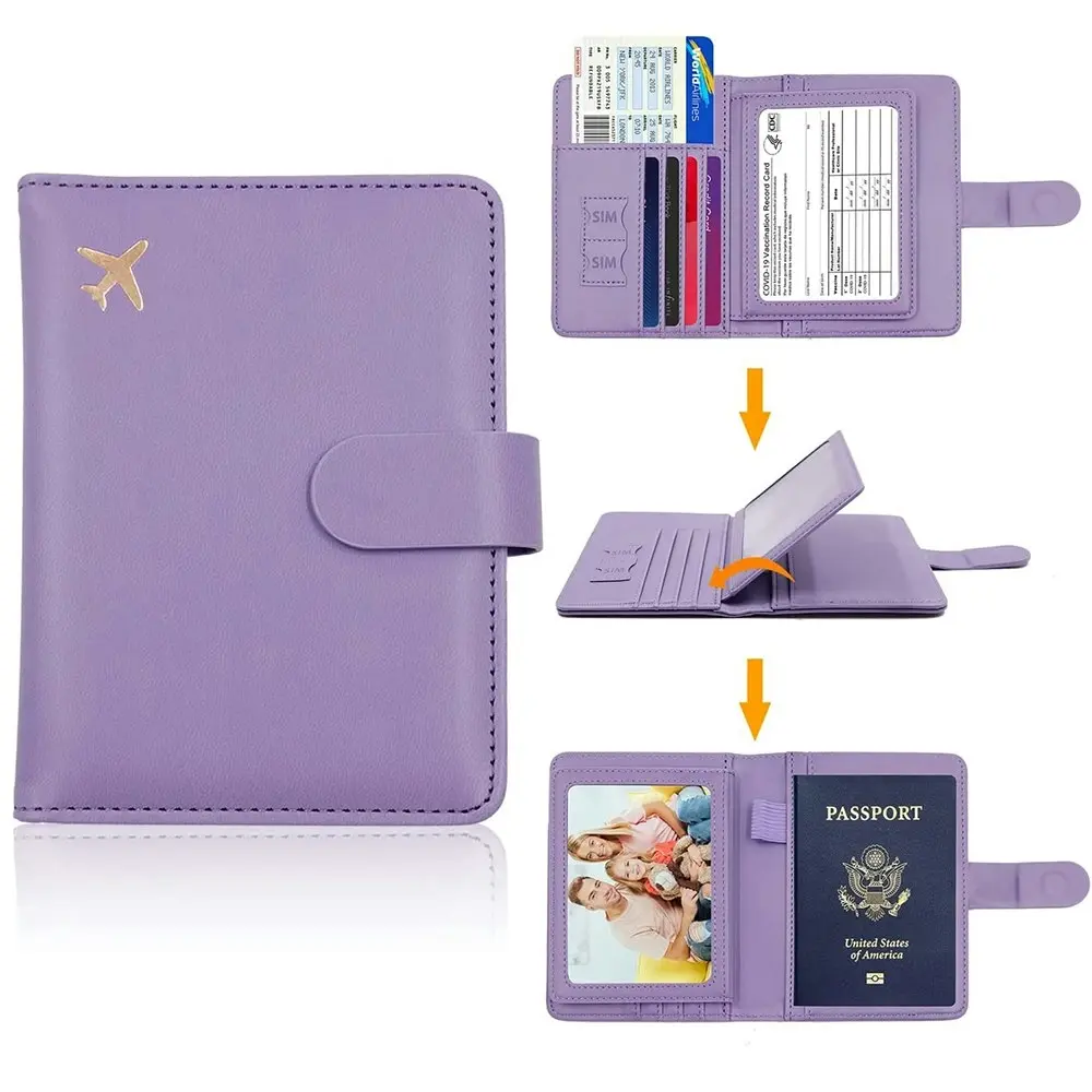 Passport Cover PU Leather Man Women Travel Passport Holder Credit Card Case