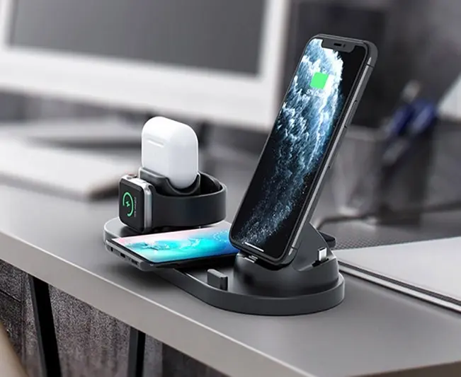 10W Wireless Charger Stand For iPhone Charging Station For Apple Watch