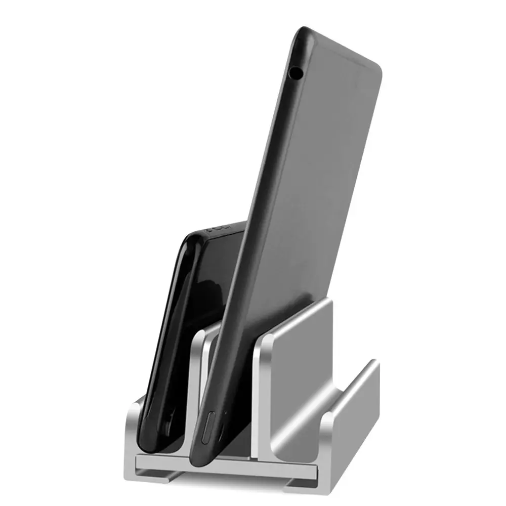 Aluminum Alloy Vertical Laptop Stand Holder With 3 Slots For Tablet Phone