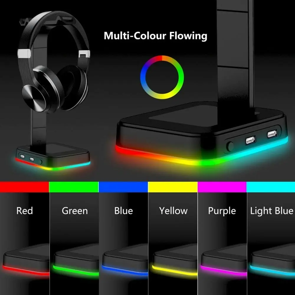 RGB Headphones Stand Gaming Multi-function Headset Bracket Earphone Display