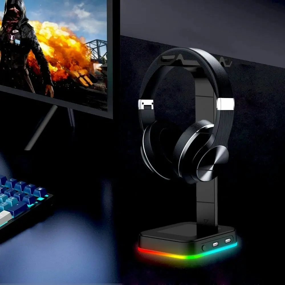 RGB Headphones Stand Gaming Multi-function Headset Bracket Earphone Display