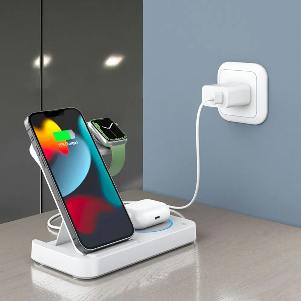 Multifunctional Foldable 4-in-1 Wireless Charging 15W Wireless Charger