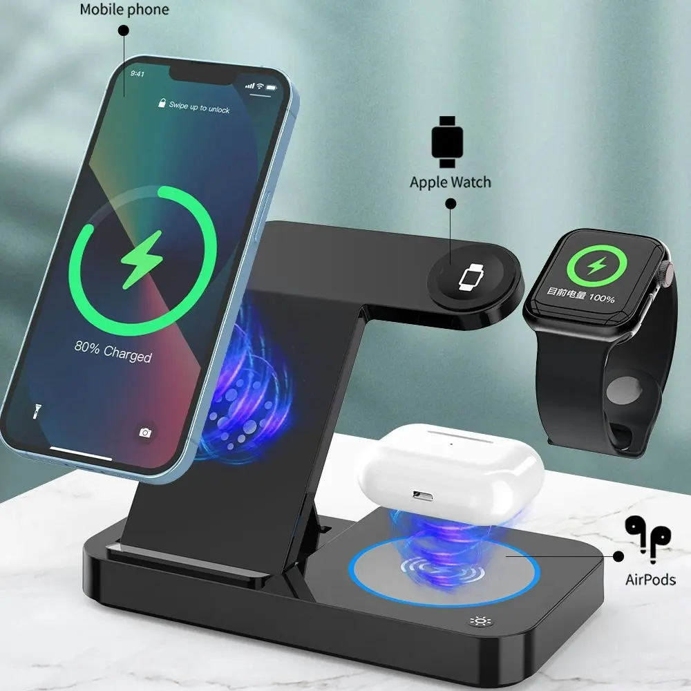 Multifunctional Foldable 4-in-1 Wireless Charging 15W Wireless Charger