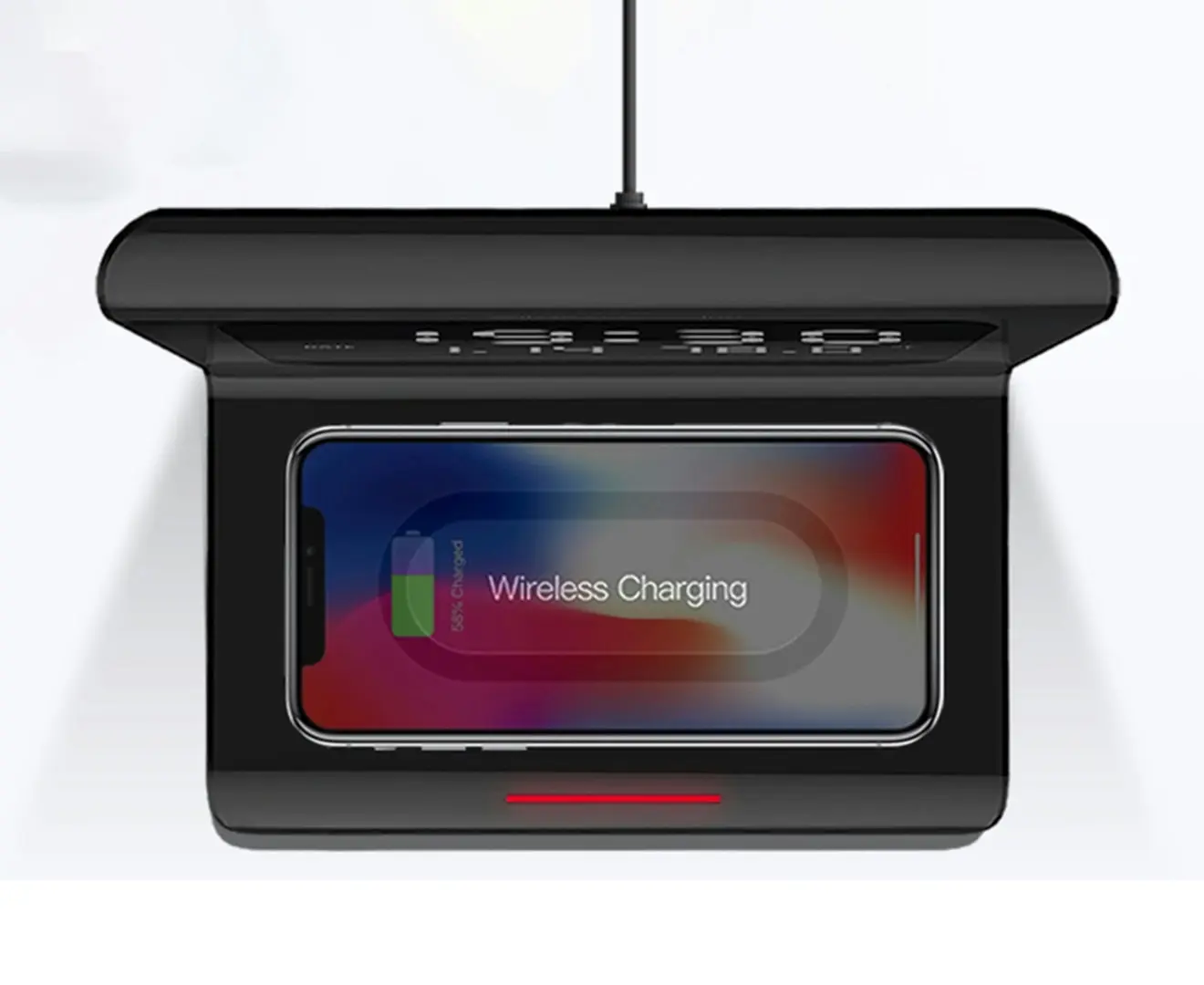 Three-in-One Wireless Charging Clock with Temperature