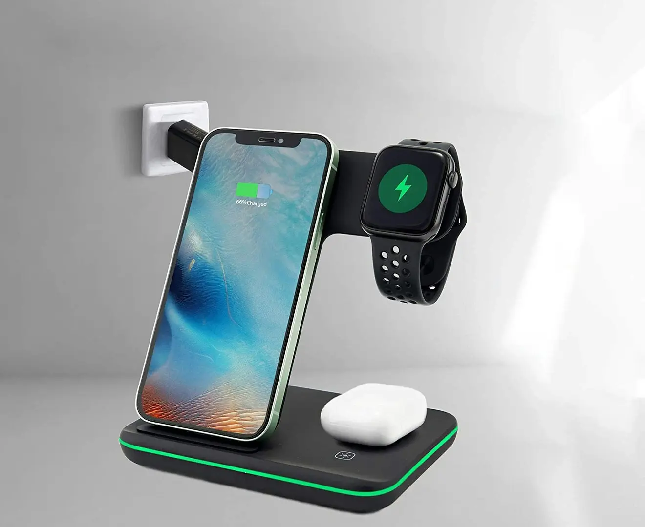 15W 3 in 1 Fast Wireless Charger Stand Charge Dock Station