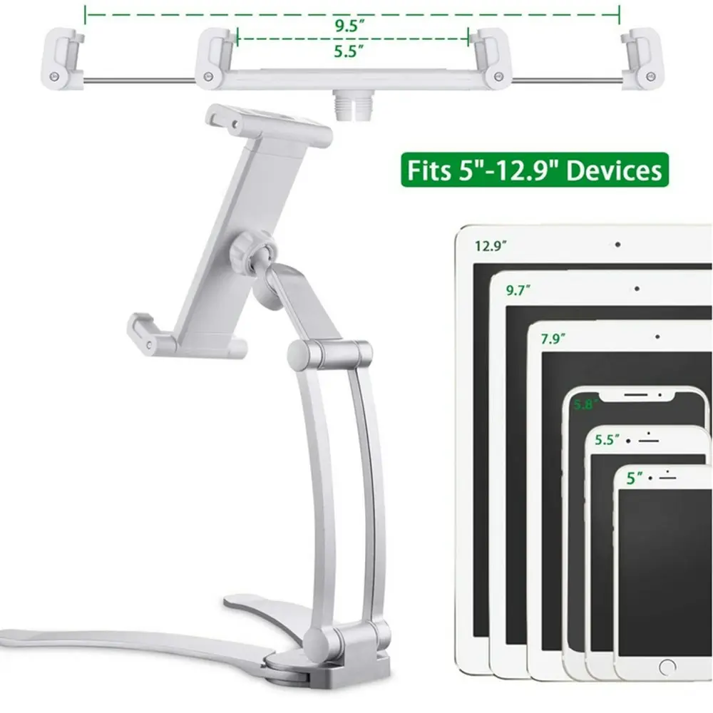 Aluminum alloy Kitchen Tablet Mount Stand for for 5-12.9 inch Tablets iPad