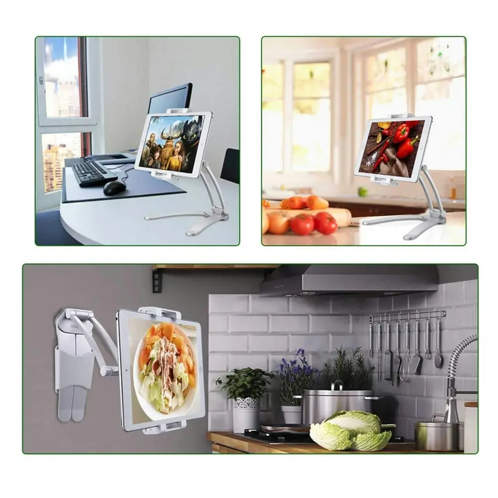 Aluminum alloy Kitchen Tablet Mount Stand for for 5-12.9 inch Tablets iPad