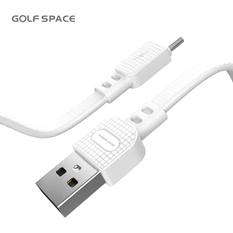 1 Meter 3A Flat Micro USB Fast Charging Data Cable Golf Space SL02 White