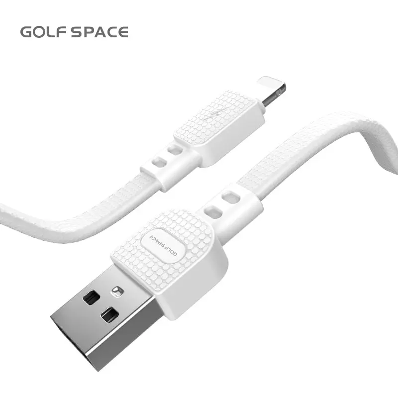 1 Meter 3A Flat Lightning  Fast Charging Data Cable Golf Space SL02 White