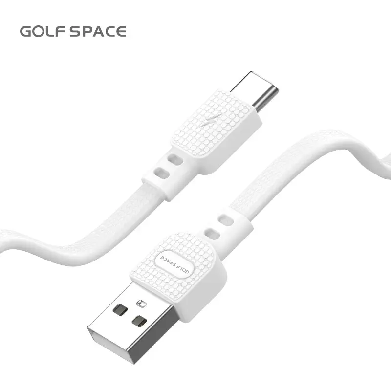 1 Meter 3A Flat Type-C Fast Charging Data Cable Golf Space SL02 White