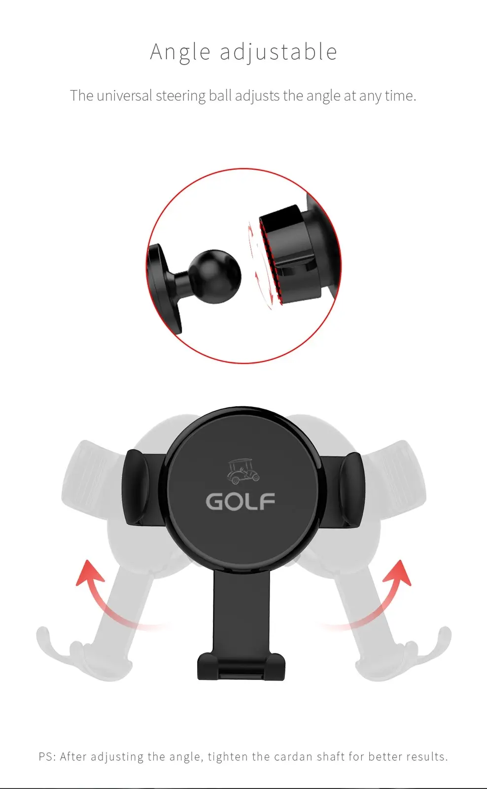 Golf GF-CH11 Triumph In-Car Air Outlet Semi-Automatic Bracket Phone Holder