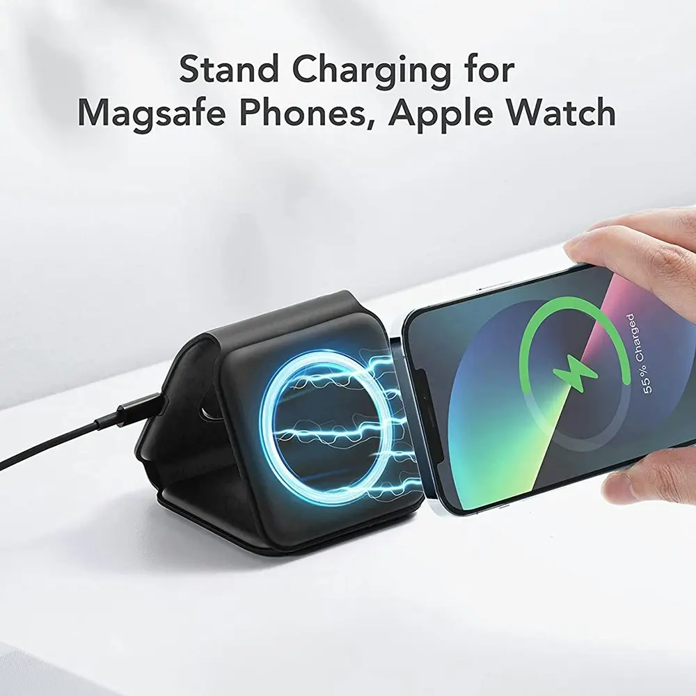 3 in 1 Wireless Charging Station Travel Charger for iPhone AirPods And iWatch