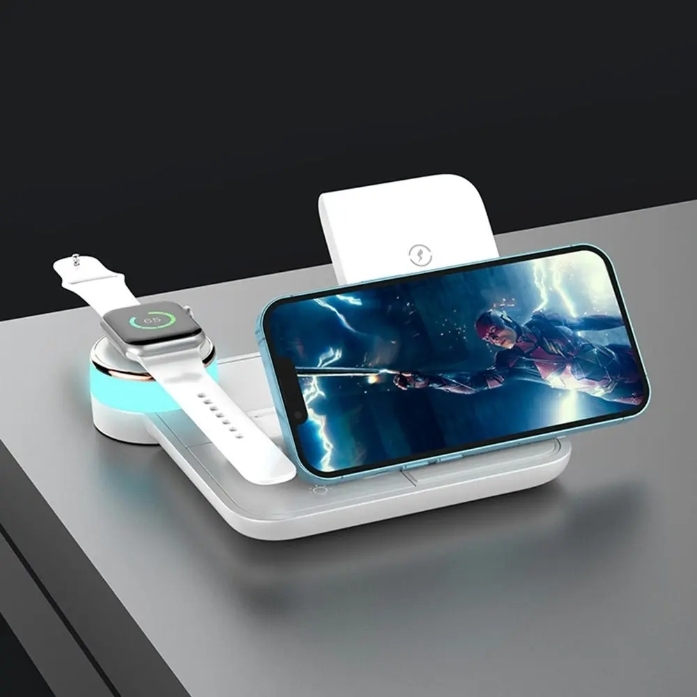 4 in 1 Wireless Charger 15W For iPhone Headset Watch Wireless Charging Dock