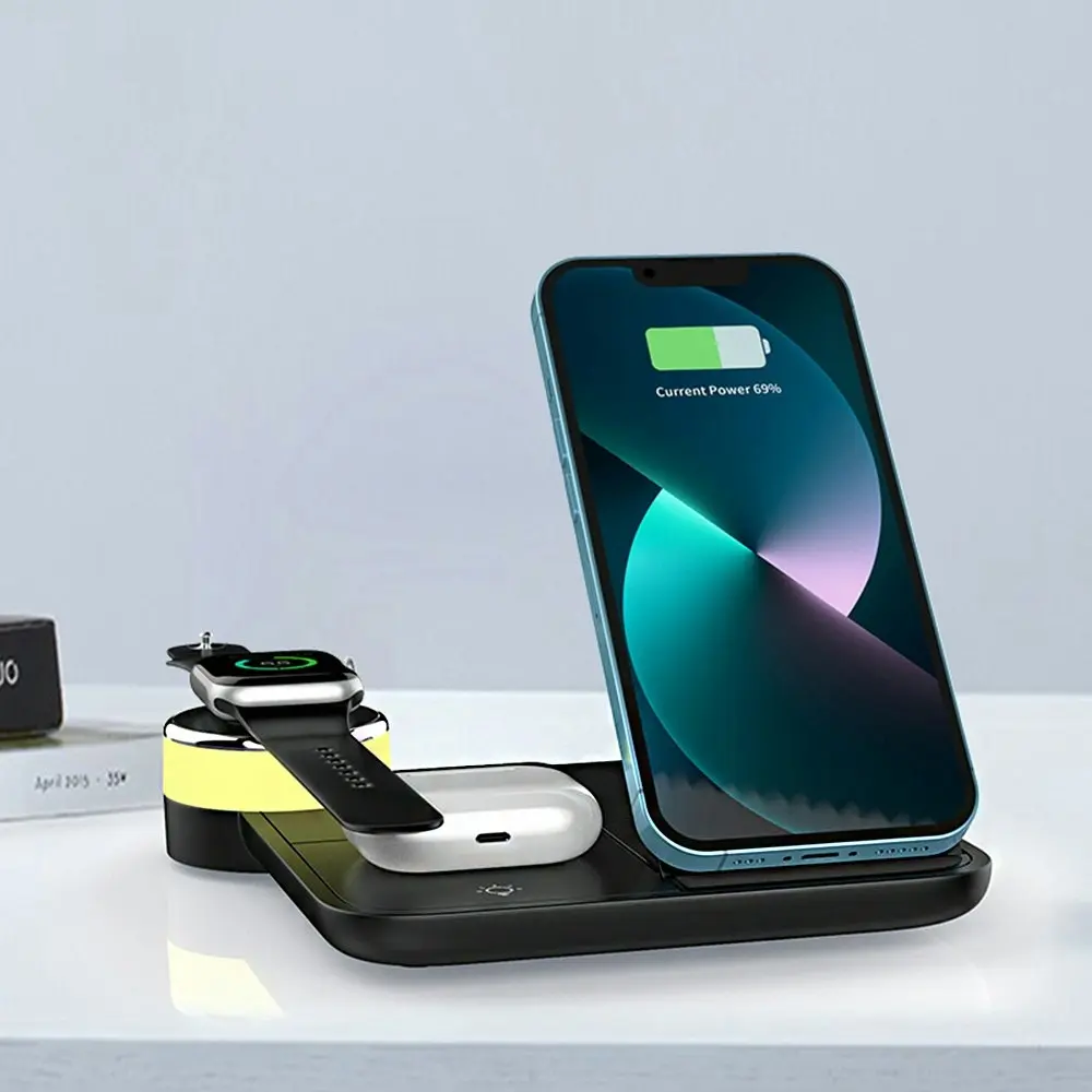 4 in 1 Wireless Charger 15W For iPhone Headset Watch Wireless Charging Dock