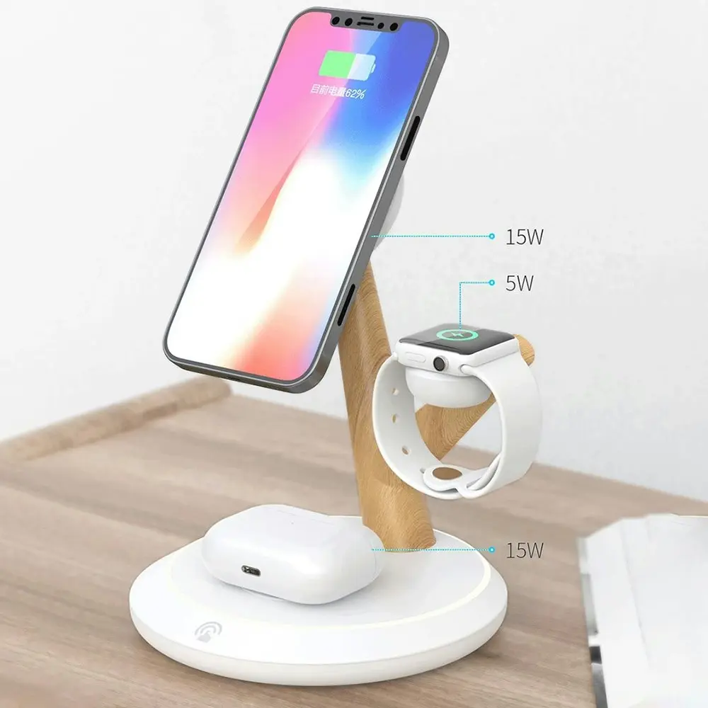 4 in 1 Magnetic Wireless Charger 15W Charging Bracket For iPhone iWatch Airpods